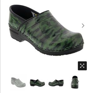Bjork Camo Patent Leather Clogs